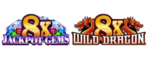 8X Jackpot Gems™ and 8X Wild Dragon™ — Everi
