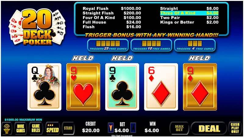 20 Deck Poker — Grand Vision Gaming