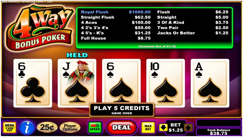 4 Way Bonus Poker — Grand Vision Gaming