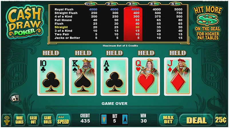 Cash Draw Poker — Grand Vision Gaming