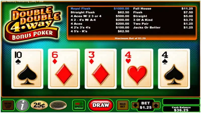 Double Double 4 Way Bonus Poker — Grand Vision Gaming