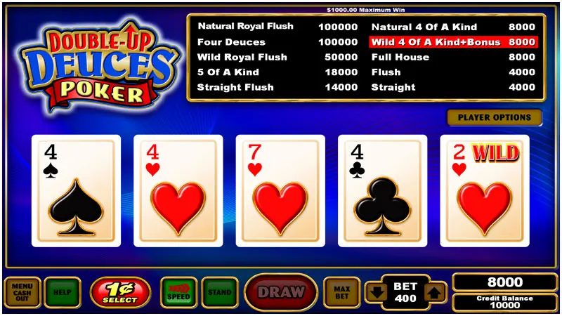 Double Up Deuces Poker — Grand Vision Gaming