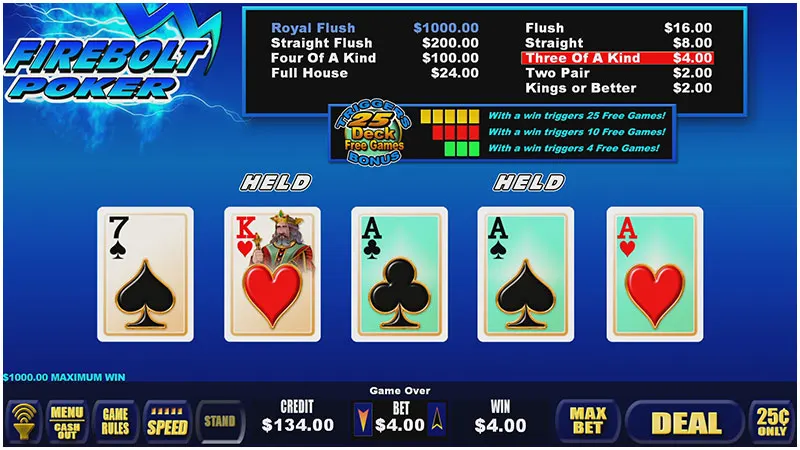 Firebolt Poker — Grand Vision Gaming
