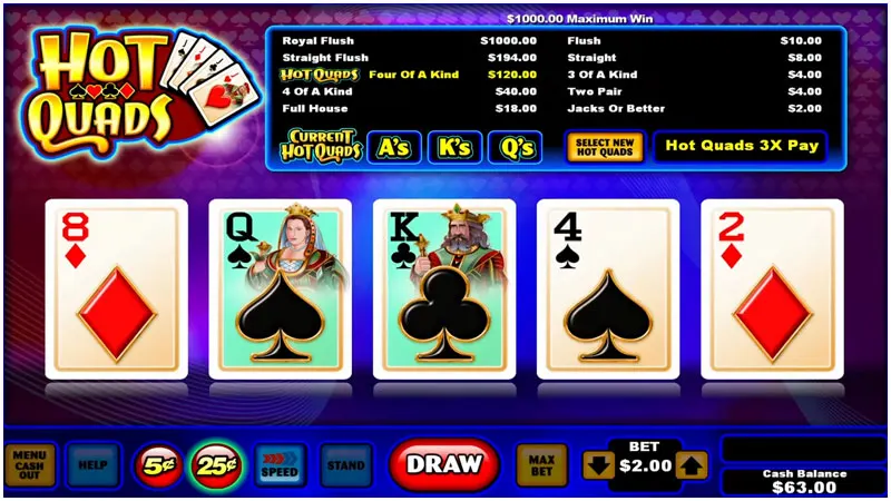 Hot Quads Poker — Grand Vision Gaming