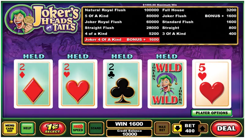Joker's Heads Or Tails Poker — Grand Vision Gaming